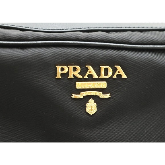 Prada Bag Leather Nero Shoulder Black Nylon - Picture 8 of 8